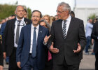 Innenminister Joachim Herrmann neben israelischem Staatspräsident Jitzchak Herzog beim Gehen
